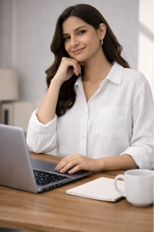 White Solid Cotton Rayon Crepe Co-Ord Set | Shirt & Pant Set | Casual & Office Wear (Copy)